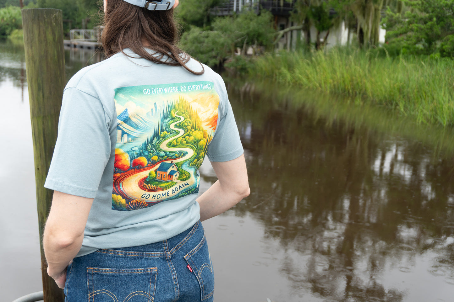 Topanga Lake "Go Everywhere, Do Everything, Go Home Again" Travel Tee