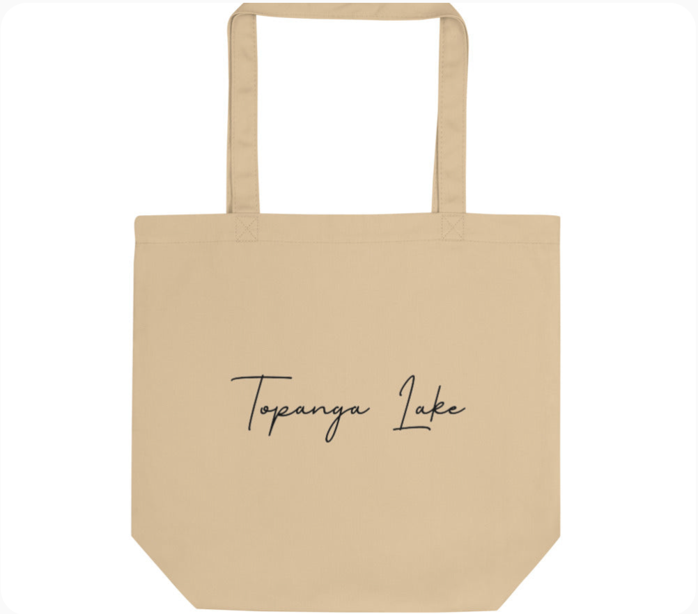 Topanga Lake Organic Tote Bag - Cursive